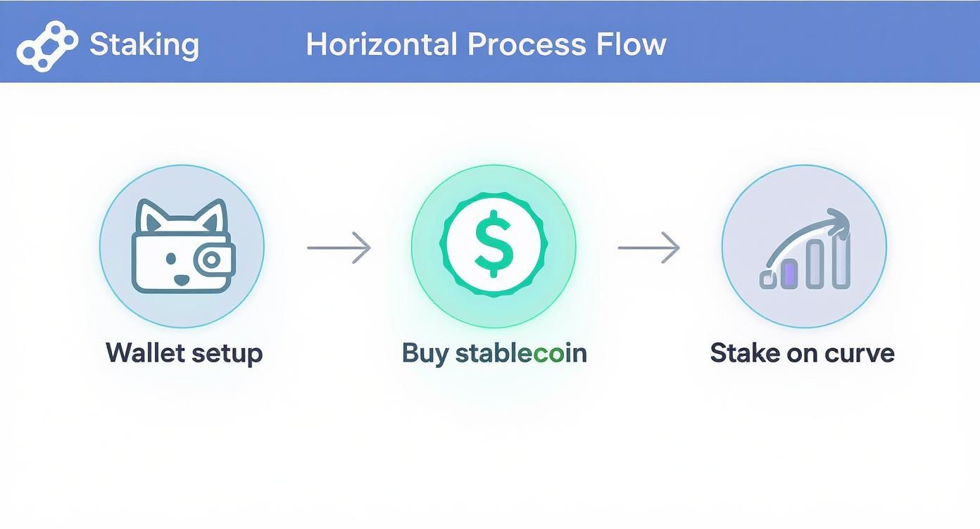Infographic about how to stake stablecoins for high APY