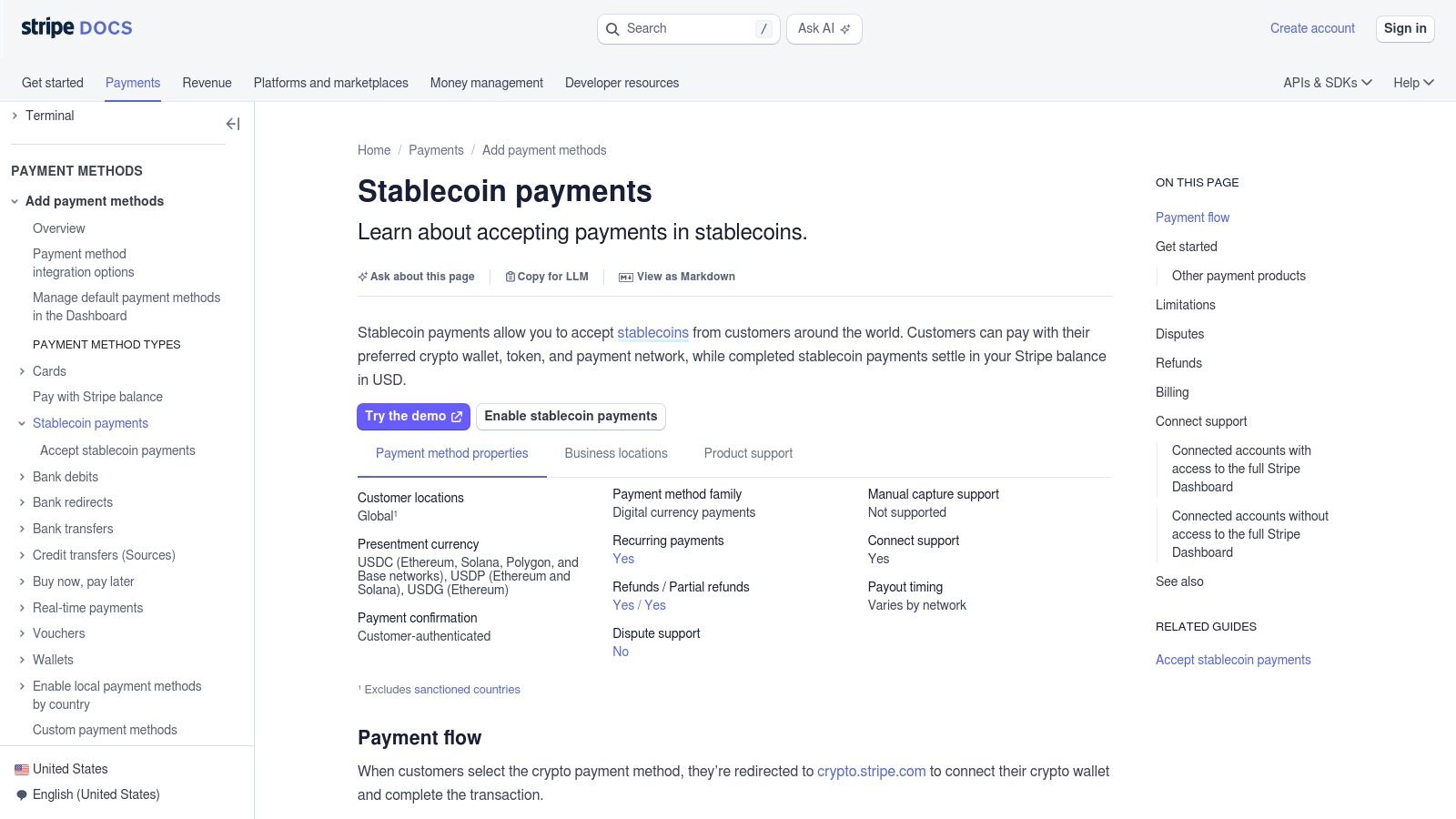 Stripe – Stablecoin payments