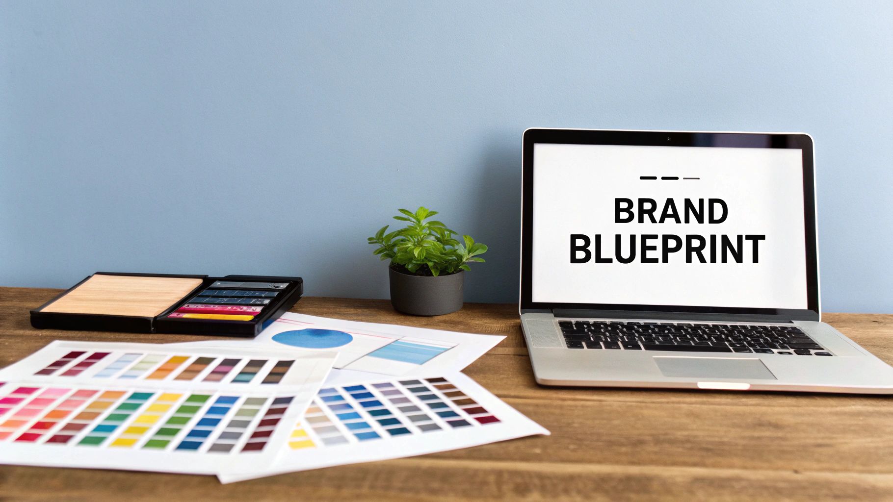 A person writing in abranded notebook with a matching branded pen, showcasing promotional products in use.