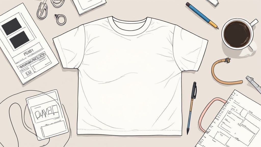 Una persona che progetta articoli per il college su un computer