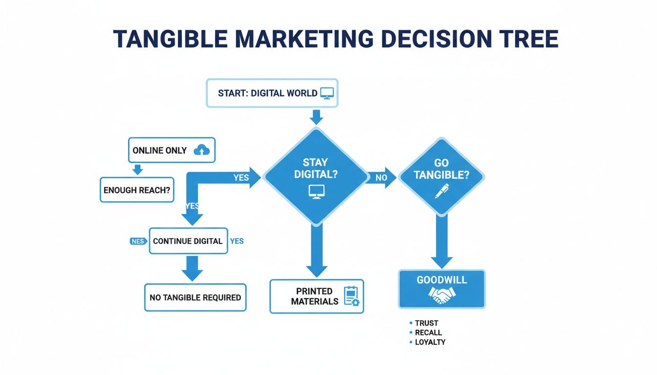 A comprehensive flowchart illustrating a tangible marketing decision tree for strategy selection.
