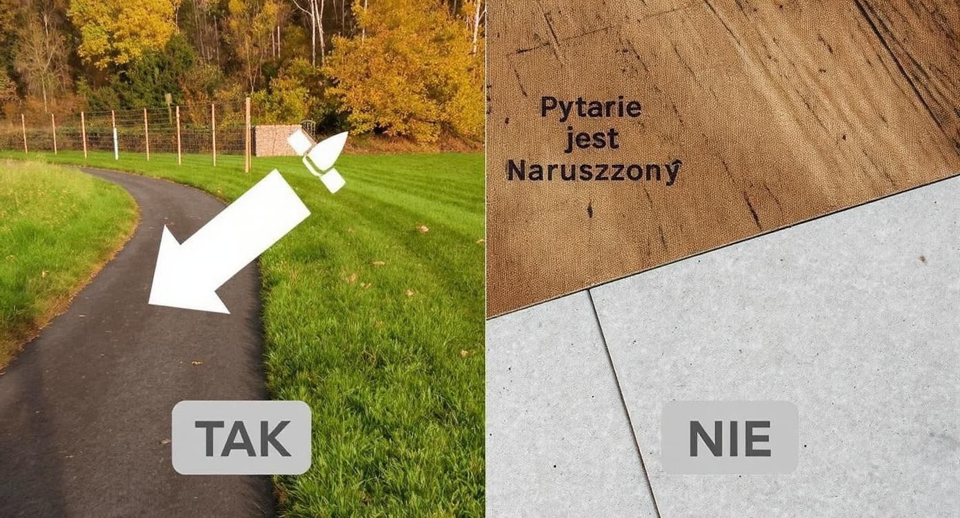 Infografika pokazująca, że nawłoć inwazyjna częściej rośnie na terenach naruszonych, a rodzima w bardziej naturalnych siedliskach.
