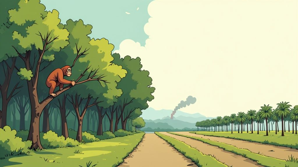 Deforestacja lasu deszczowego pod uprawę palm olejowych
