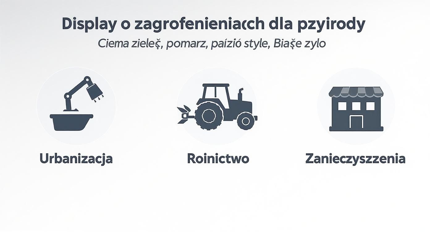 Infographic about zagrożone gatunki zwierząt w polsce