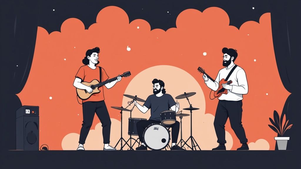 Two people's hands holding mobile phones, showing a successful collaboration on social media.