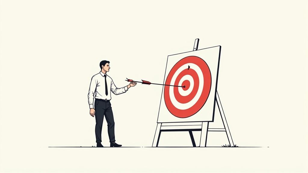 Consultant defining their niche on a whiteboard