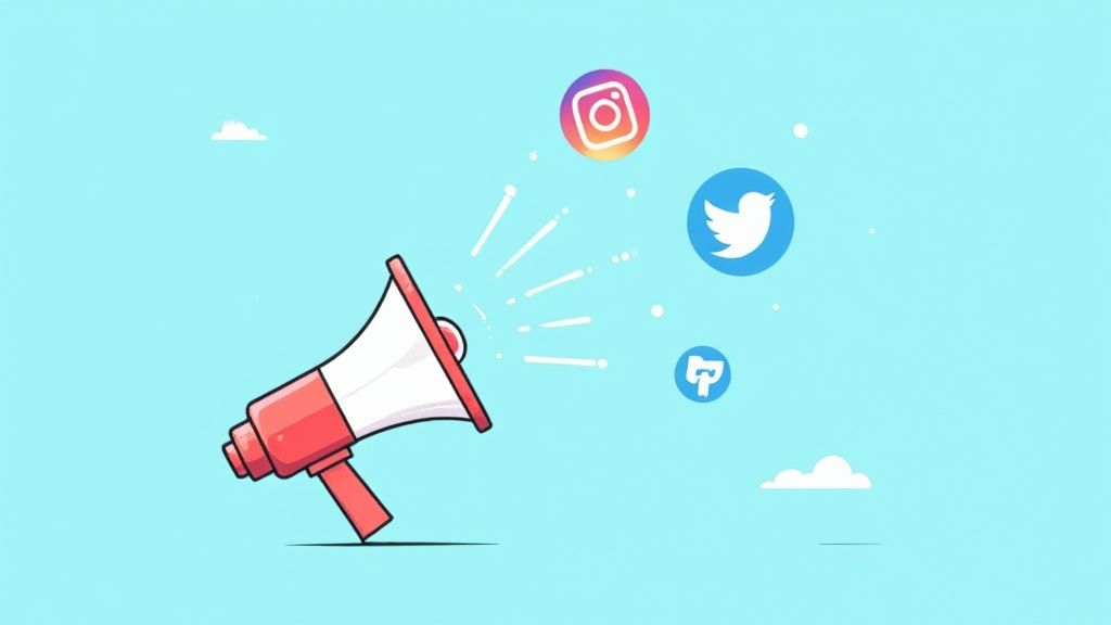 Dashboard showing social media metrics