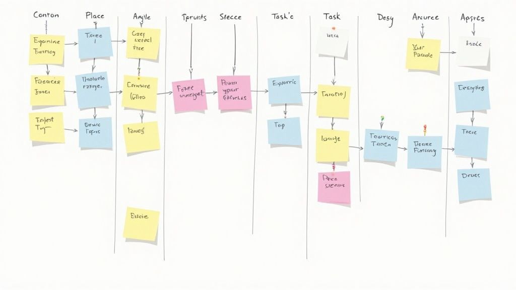 A cluttered desk representing a disorganized product backlog