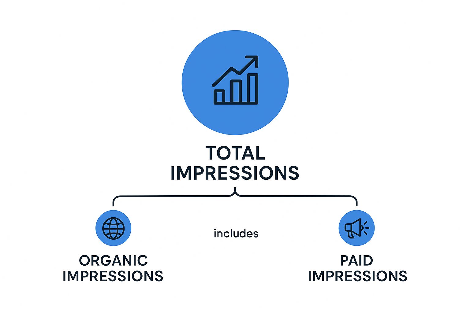 Infographic about what does impressions mean on twitter