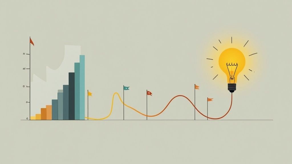 A colorful bar chart is displayed on a screen, showing how data can be visualized.