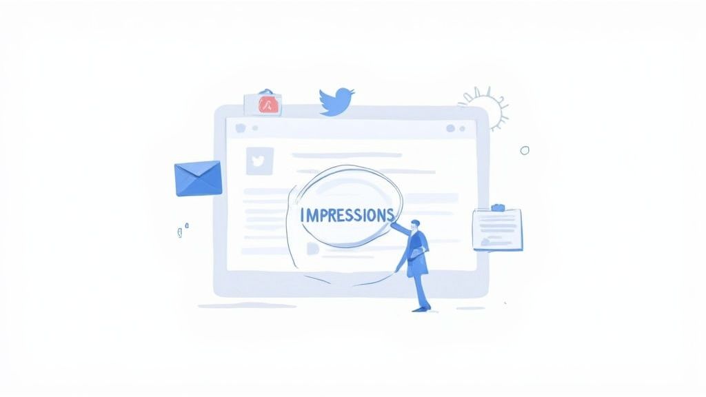 A person looking at a social media analytics dashboard on a laptop, showing graphs and charts.