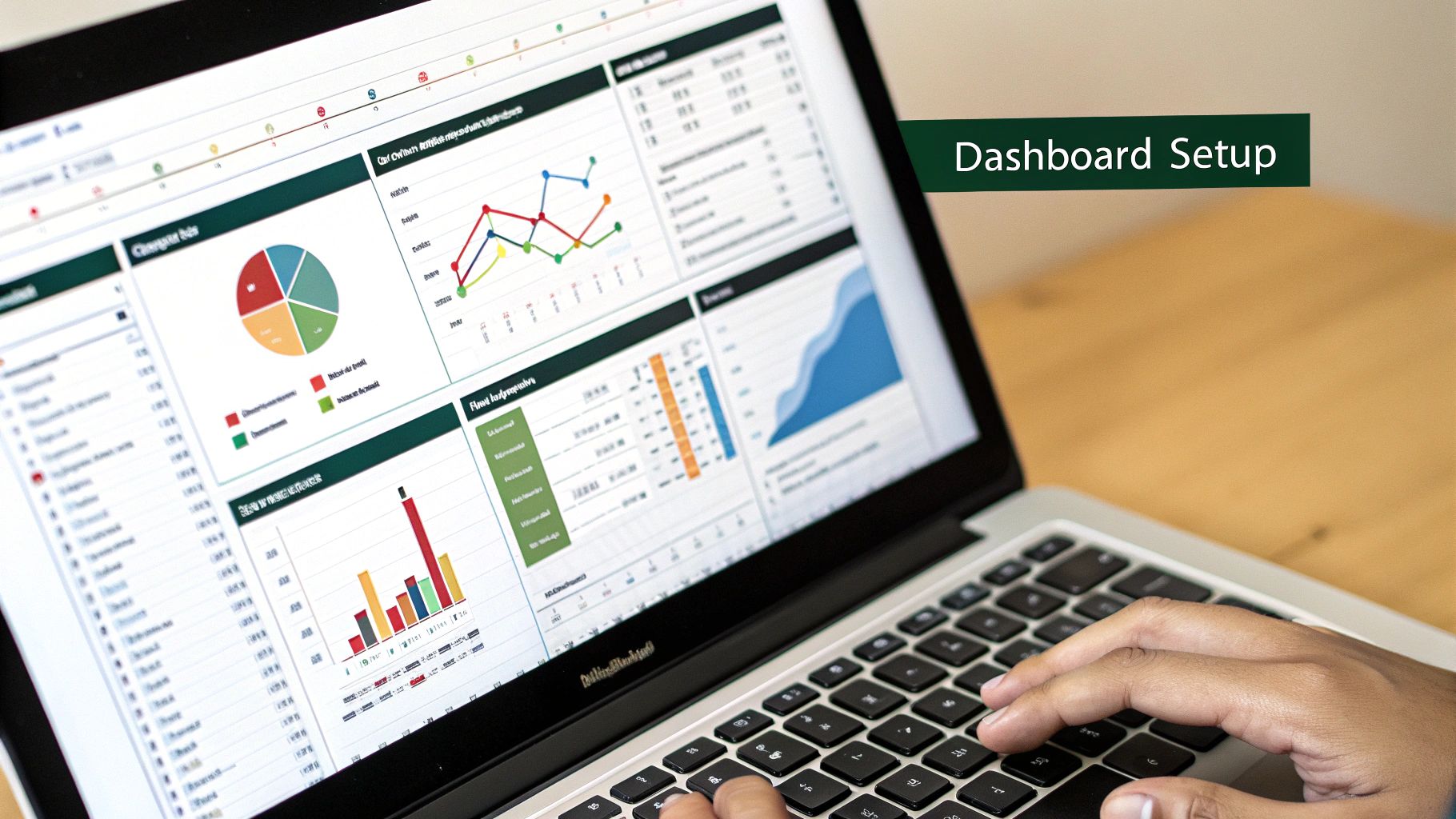 A visually appealing Excel dashboard showing various operational performance indicators with charts and graphs.