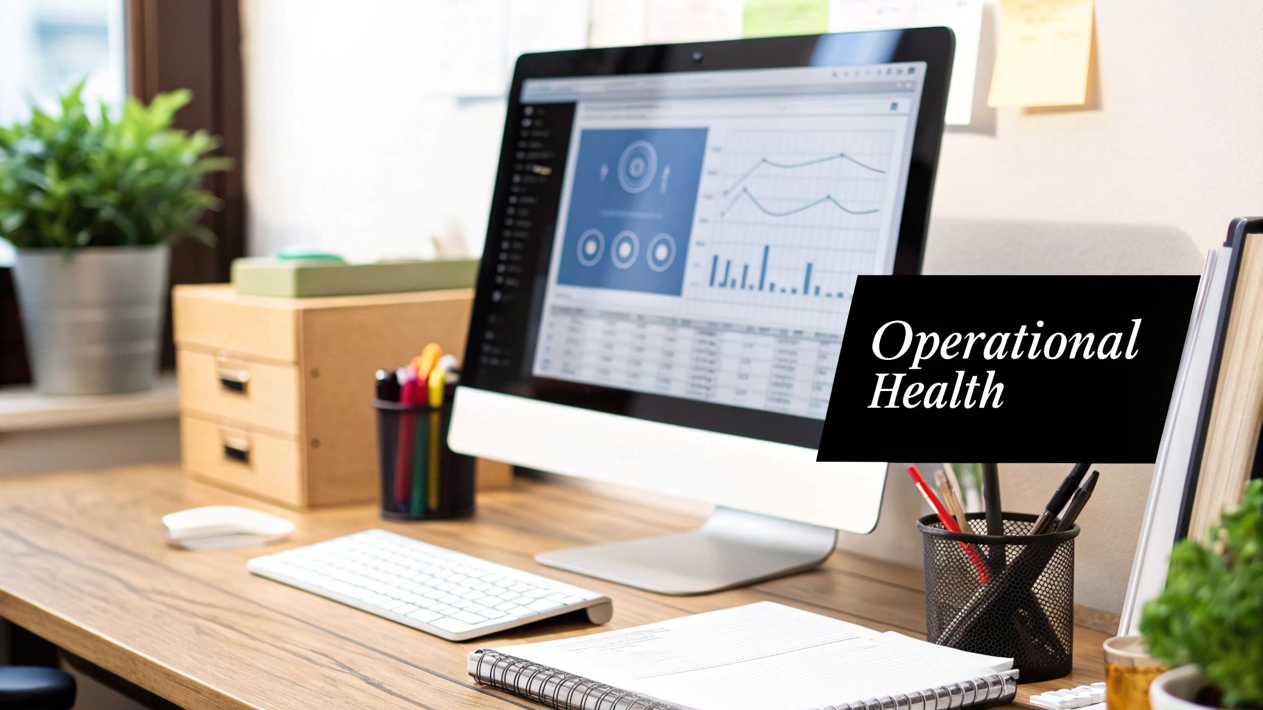 A dashboard showing various charts and graphs representing operational performance indicators.