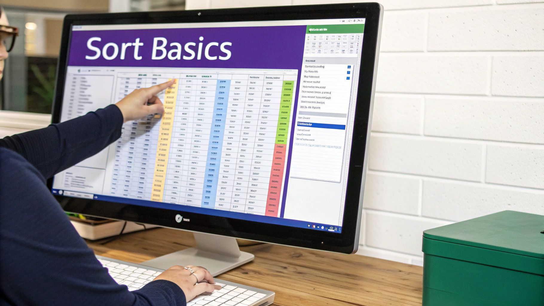 Selecting a range or table for sorting