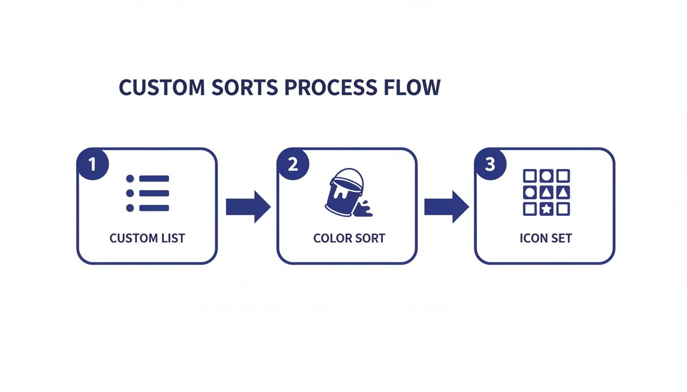 Infographic about how to sort data in excel