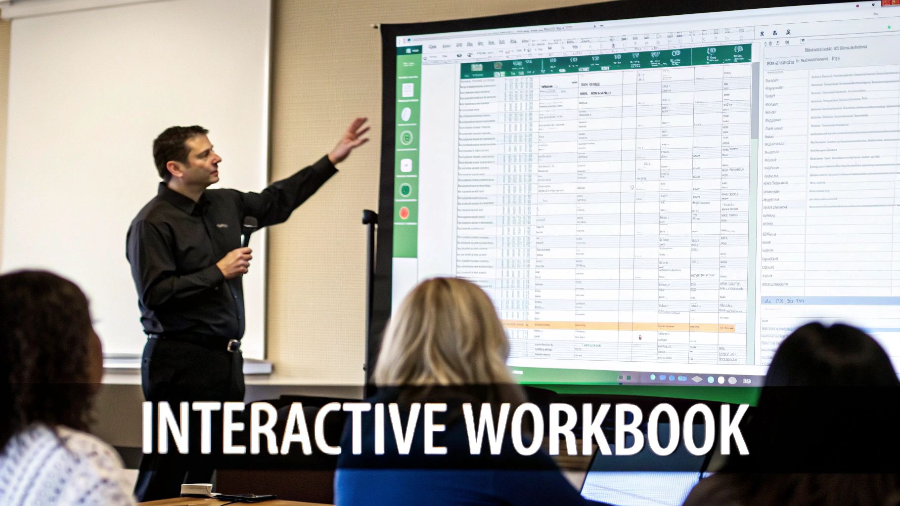 An embedded Excel file shown as a clickable icon in a PowerPoint slide.