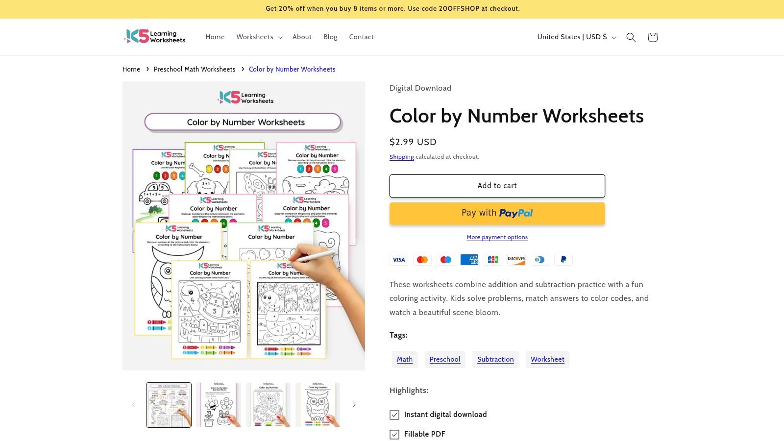 K5 Learning Worksheets (Boutique)