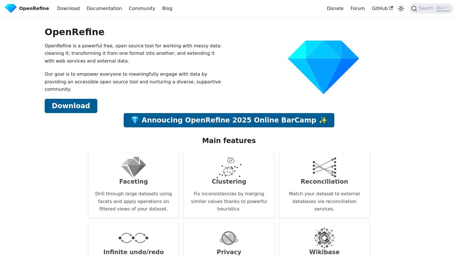 OpenRefine (open source)