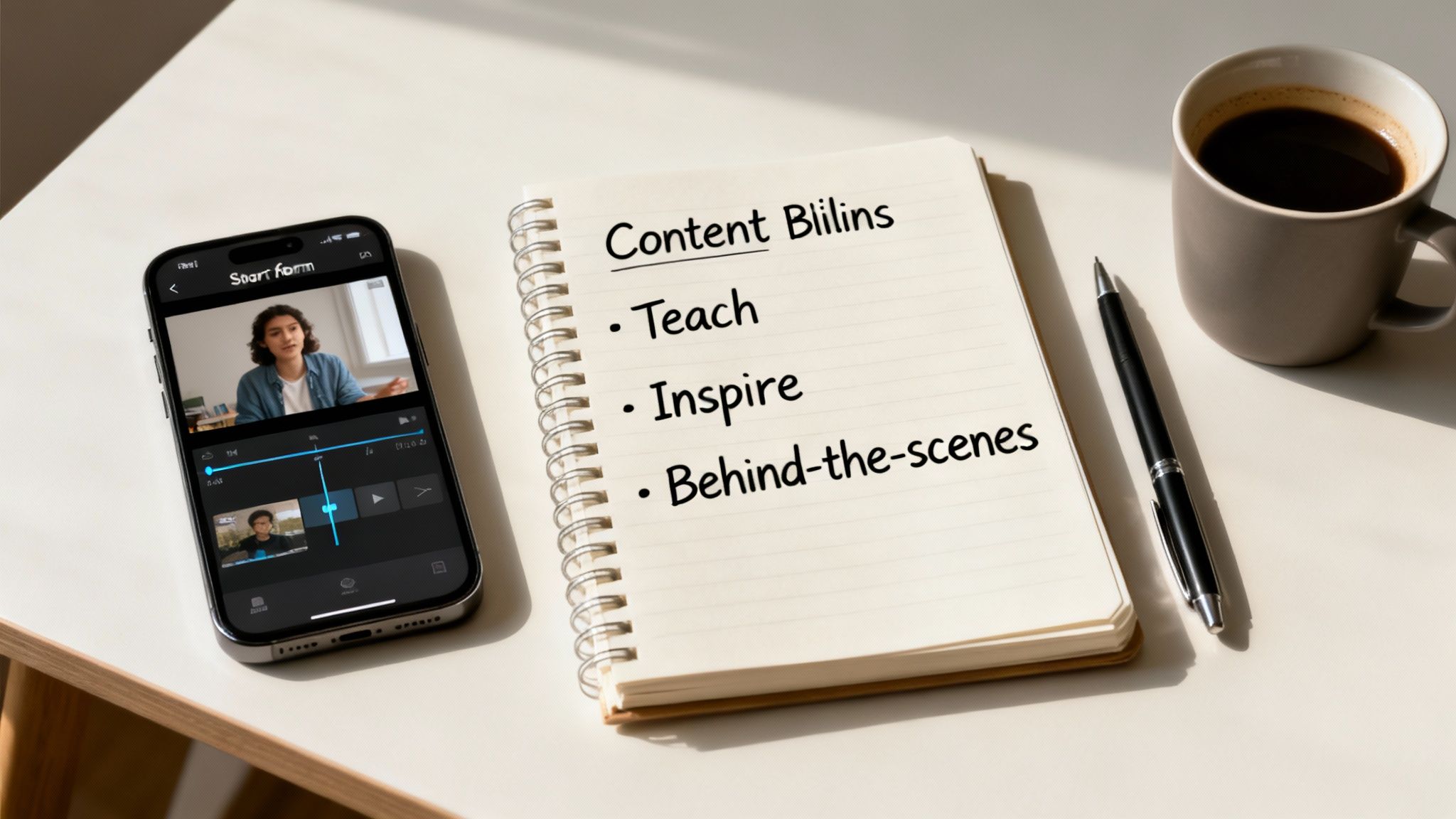 An organized content calendar with various social media icons and notes, representing a strategic approach to building a social media presence.