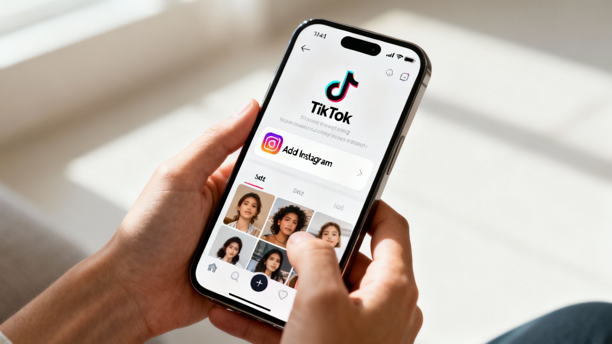 A TikTok "About Us" page screenshot showing the app's branding and interface.