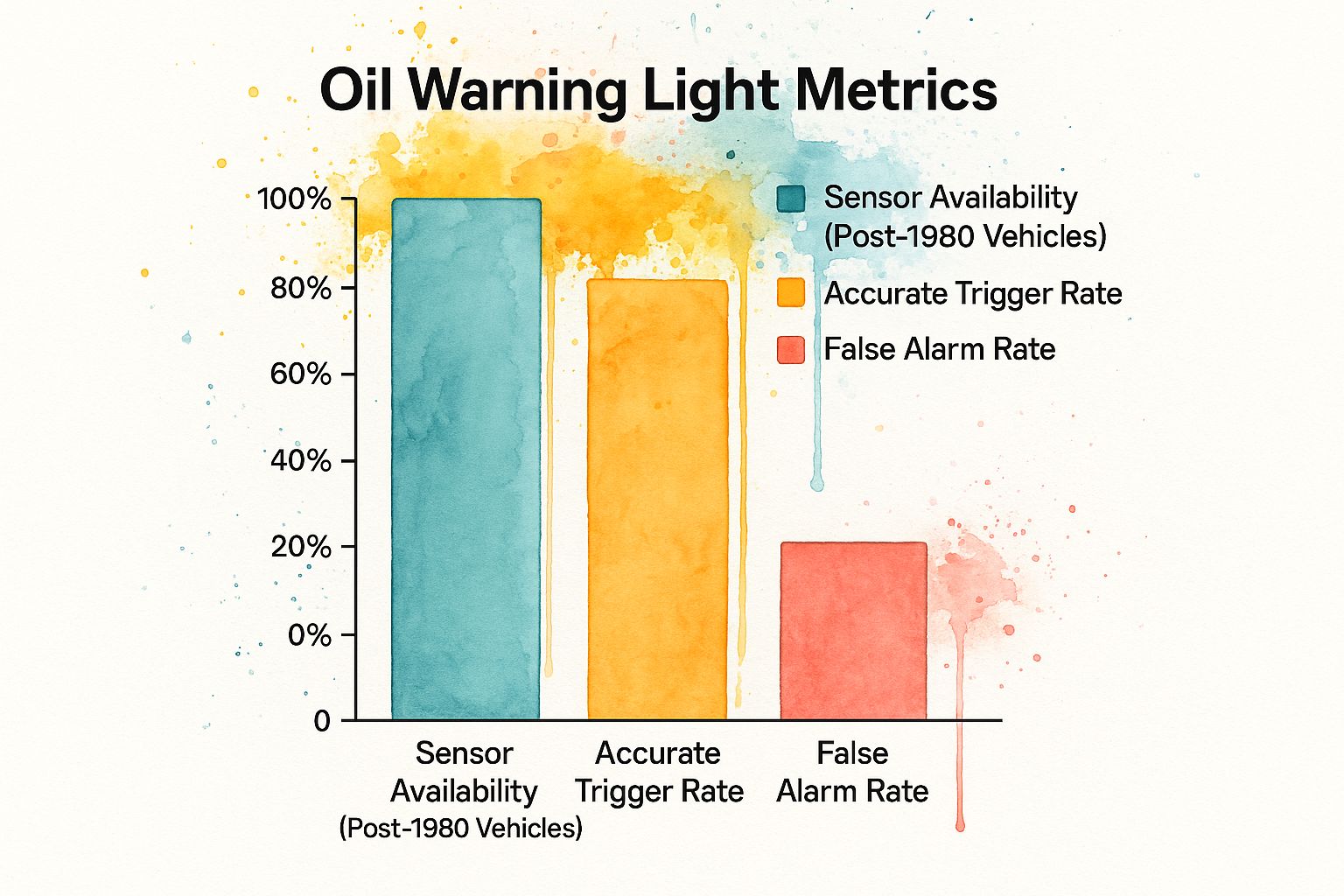 Infographic showing key data about Dashboard Oil Warning Light Illumination