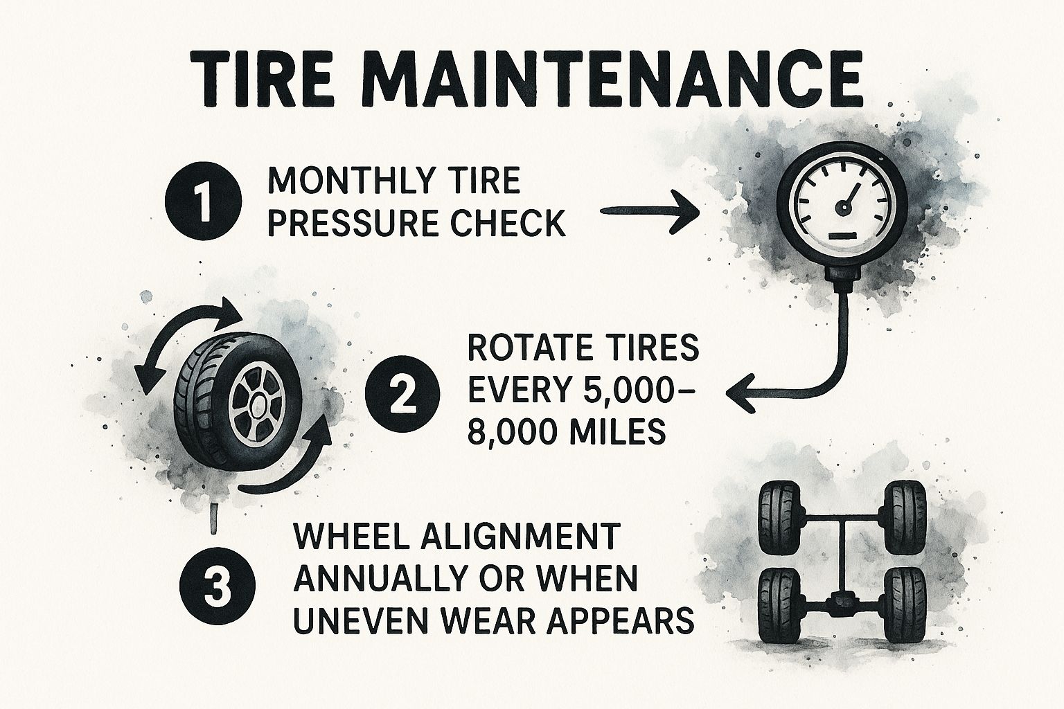 Infographic showing key data about Tire Maintenance