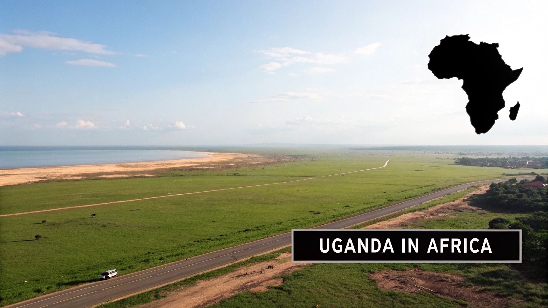 A map showing Uganda's location within Africa, highlighted for clarity.