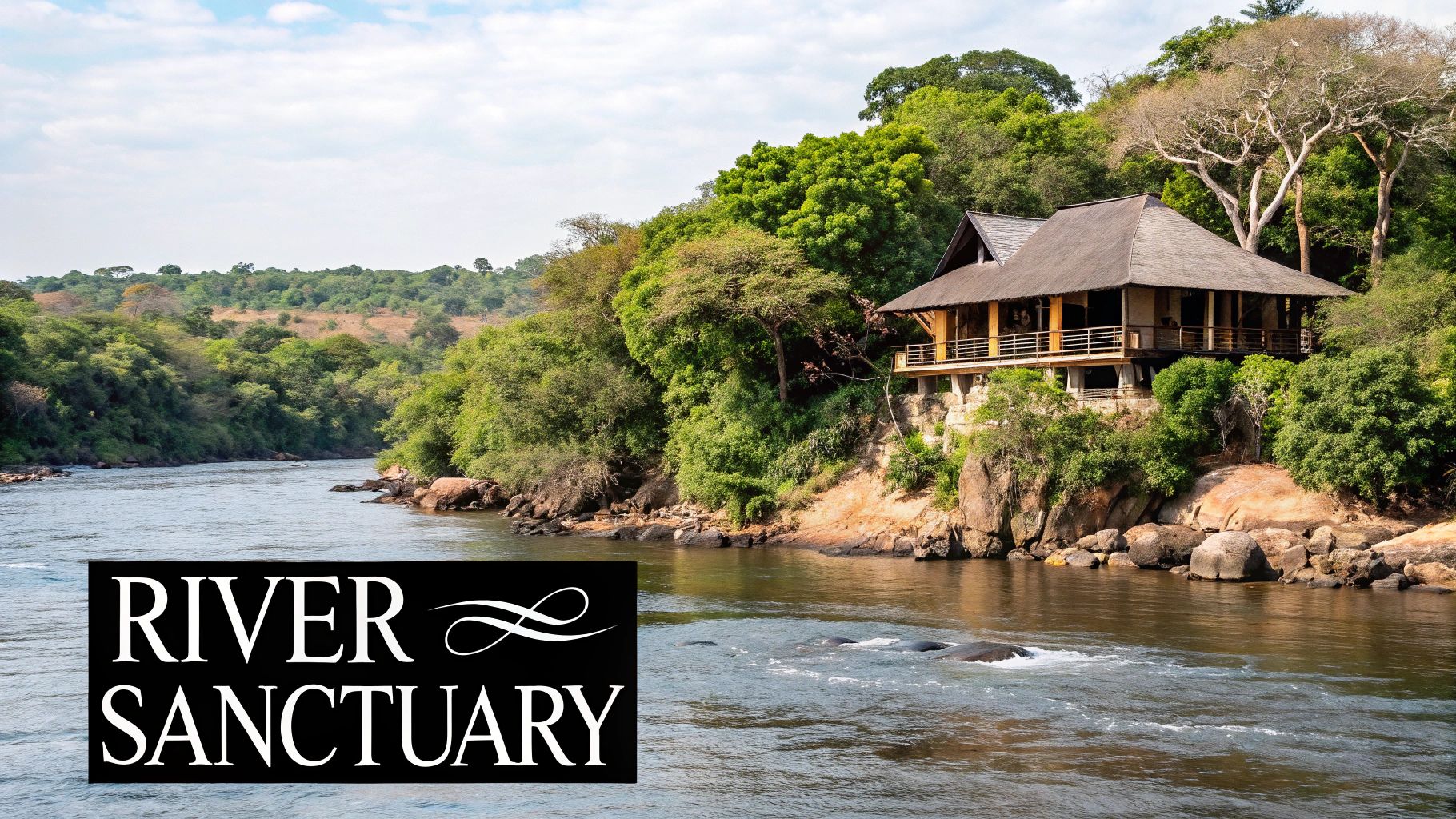 The serene River Nile as seen from the lush grounds of The Haven in Jinja