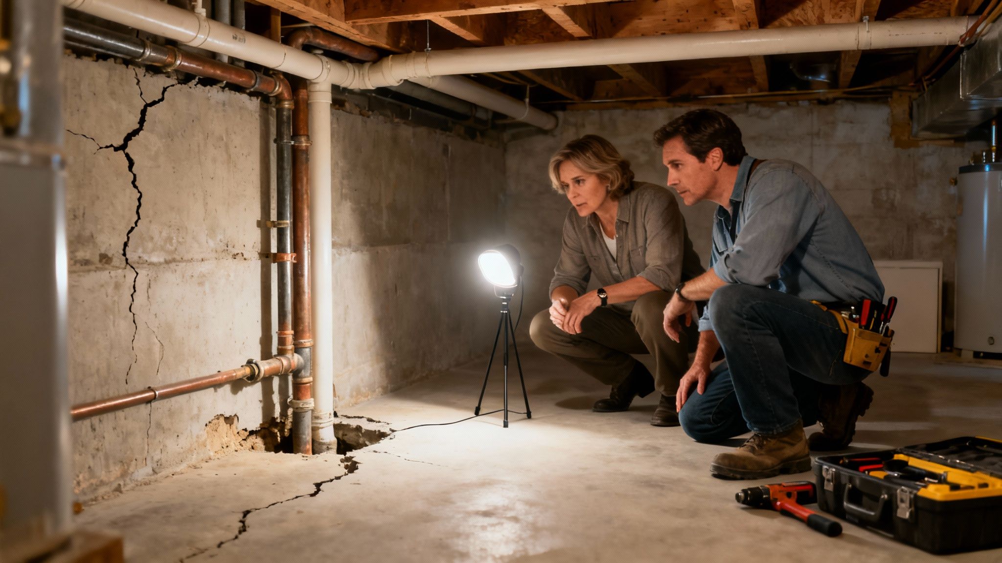 Uncovered outdated plumbing in a century-old home