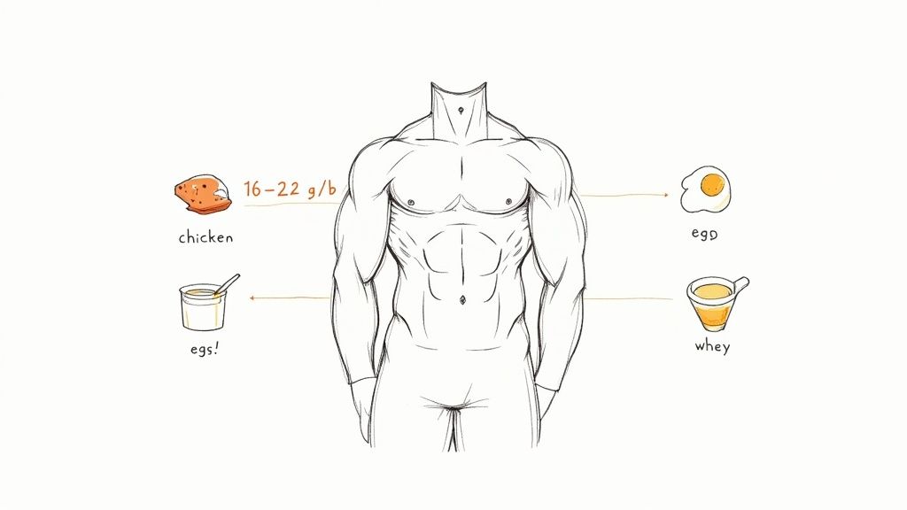 High Protein Intake (1.6-2.2g per lb of body weight)
