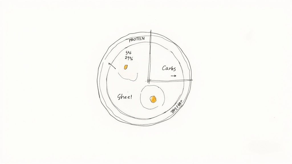 A balanced Indian meal showing different food groups