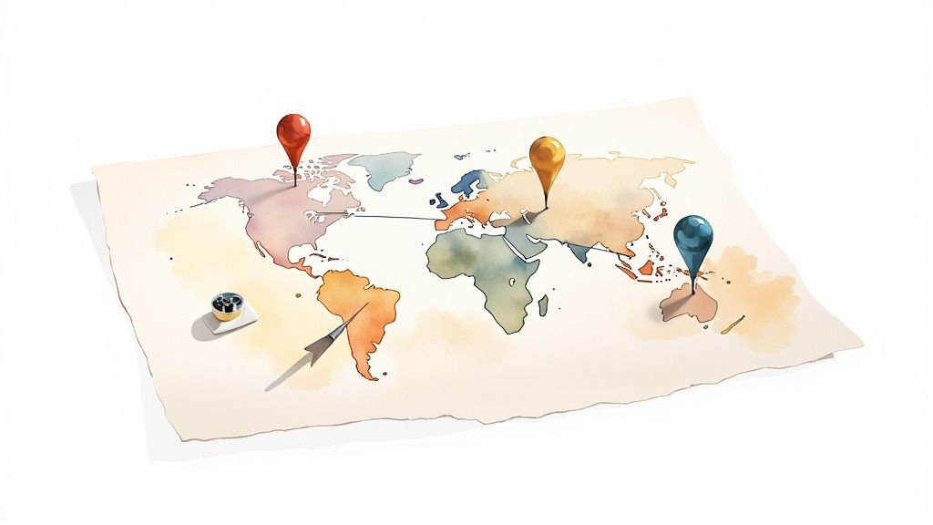 A person standing in front of a large whiteboard covered in strategic plans, charts, and arrows, like a general planning a battle.