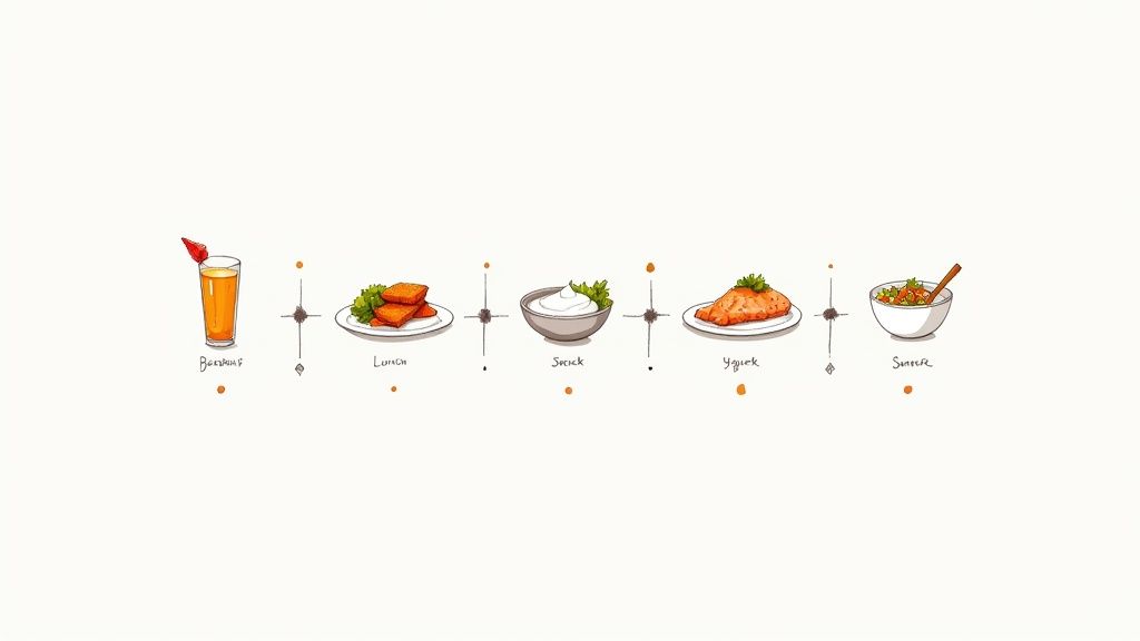 A delicious and healthy meal of chicken and rice in a bowl, showing a realistic meal for muscle gain.