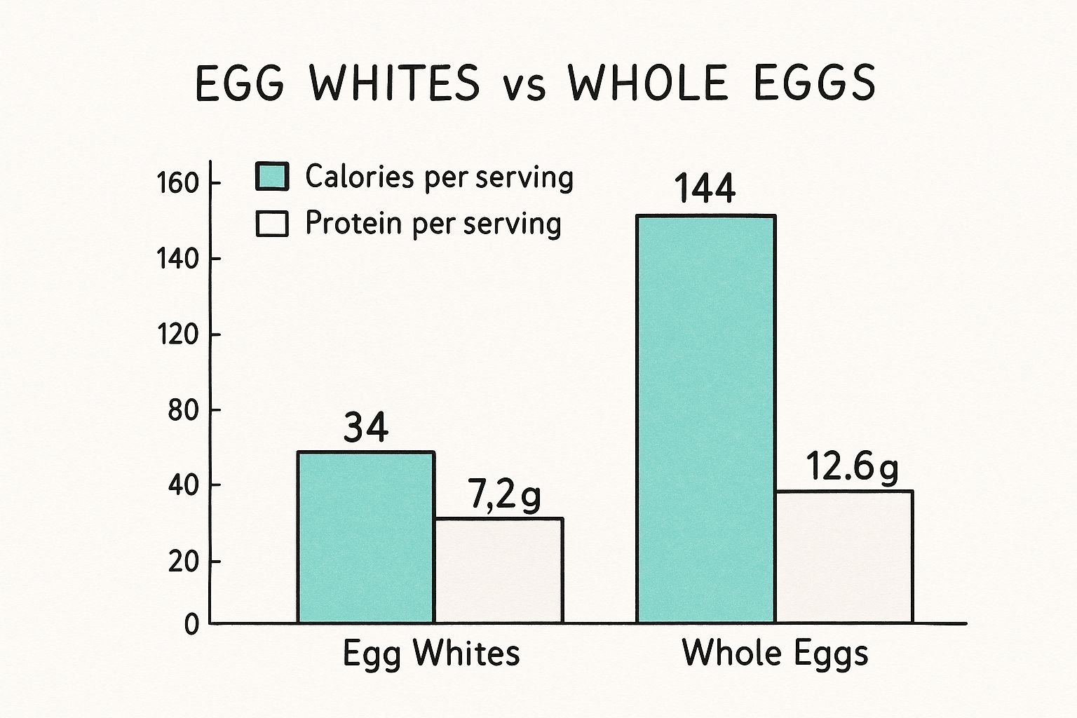 Infographic about calories in scrambled egg whites