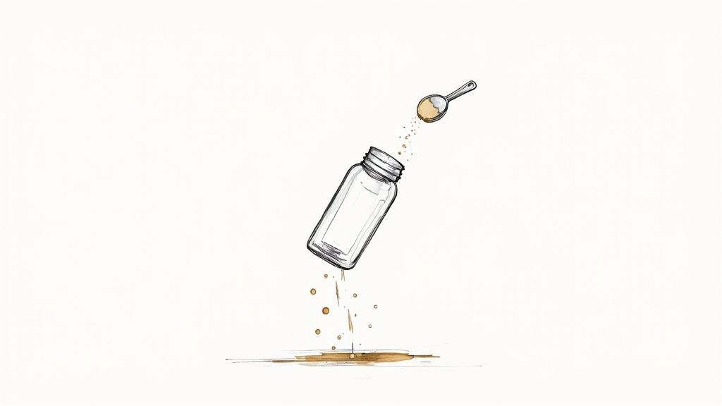 A person mixing a whey protein shake in a shaker bottle.