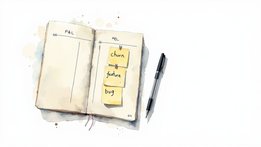 A person connecting threads on a board, symbolizing connecting feedback to financial outcomes.