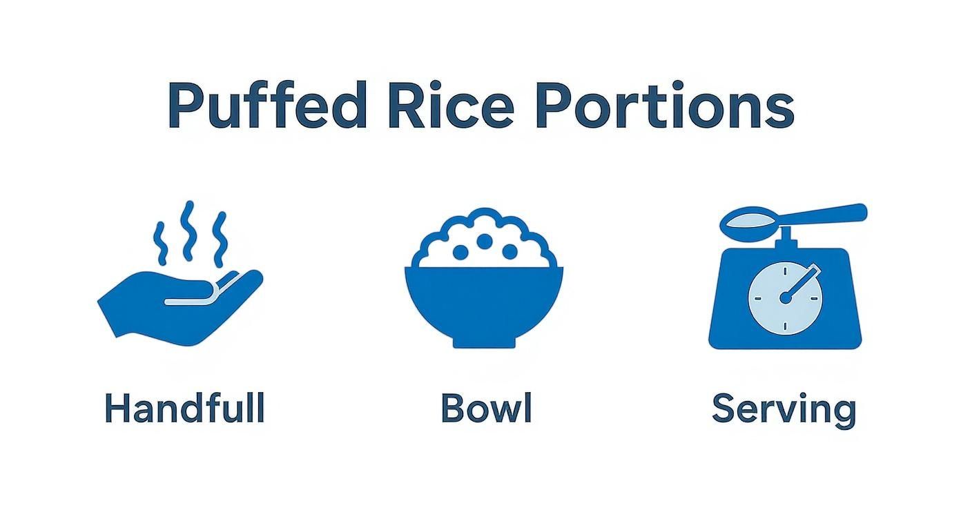 Infographic about puffed rice calories