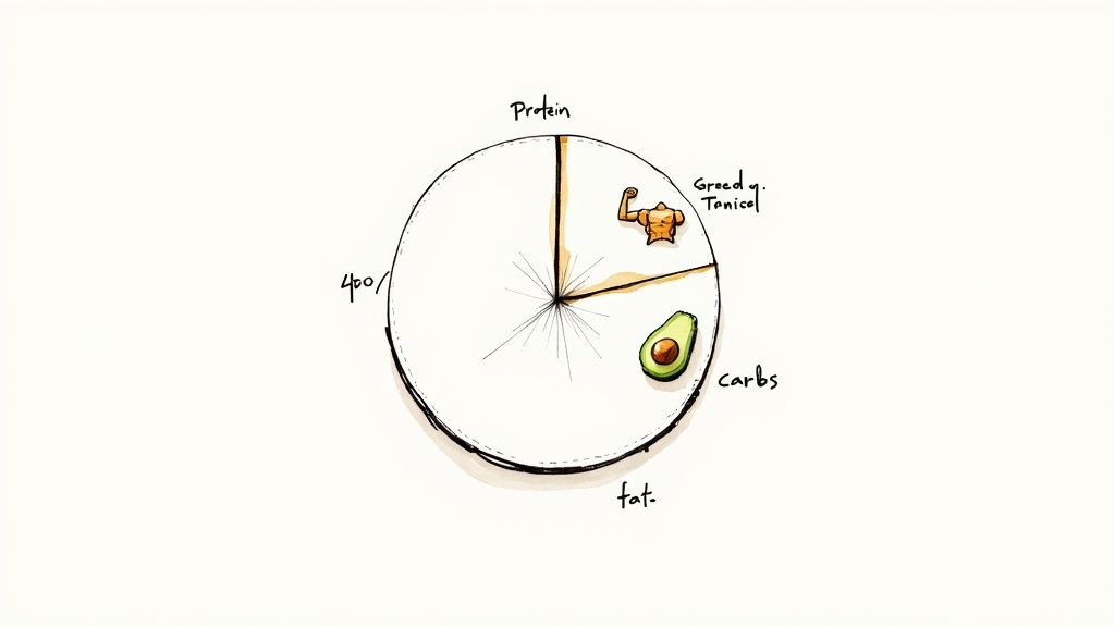 A delicious, healthy-looking meal with a mix of proteins, carbs, and fats.