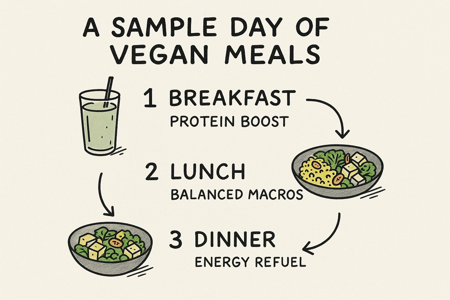 Infographic about macros for a vegan diet