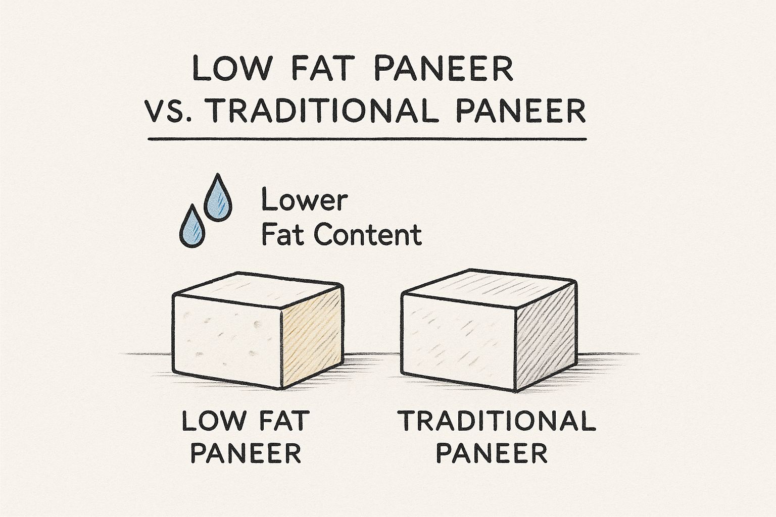 Infographic about low fat paneer