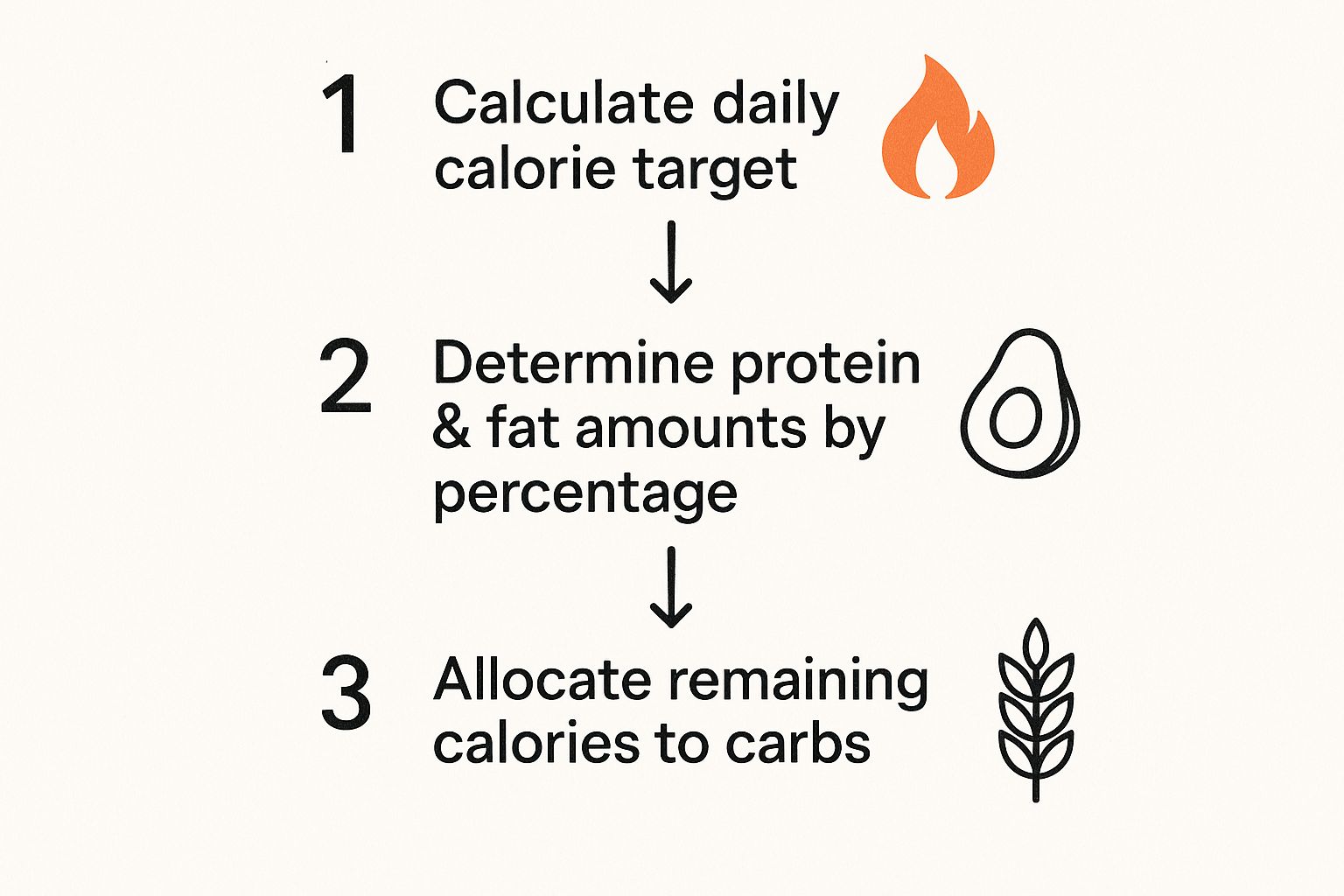 Infographic about recommended macros for muscle gain