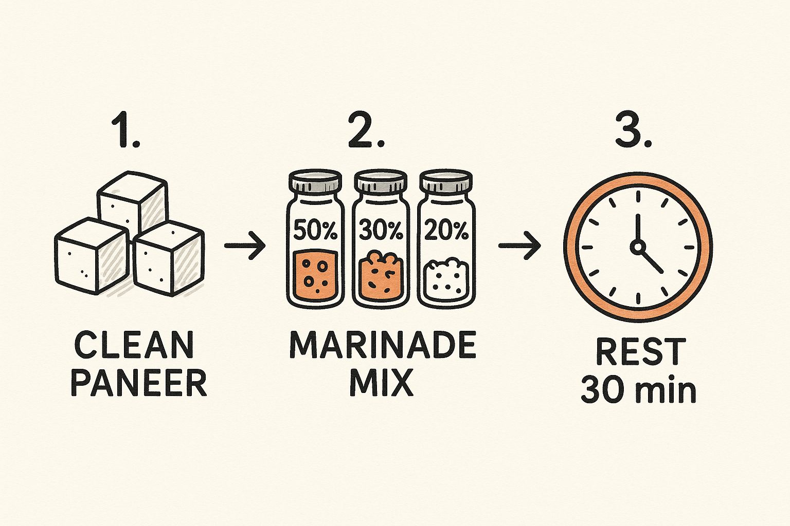 Infographic about recipe for paneer 65