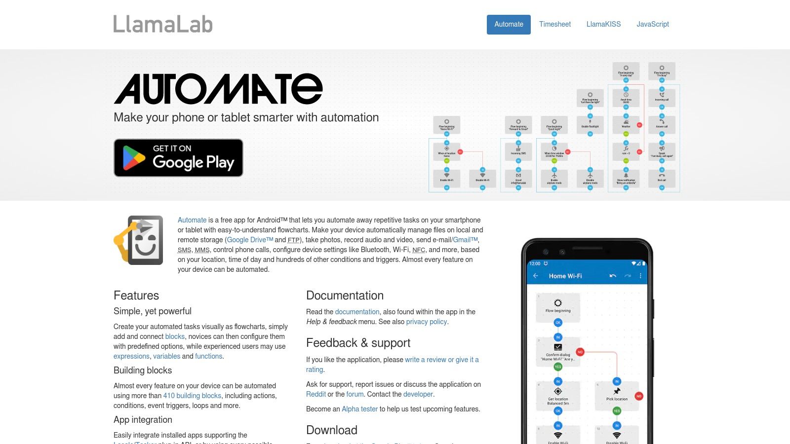 Automate by LlamaLab (official site)