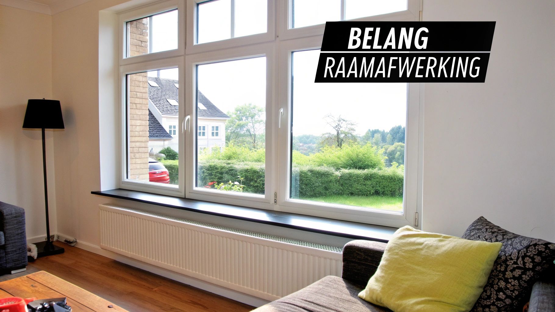 Stijlvolle en strakke binnenafwerking van een modern raam