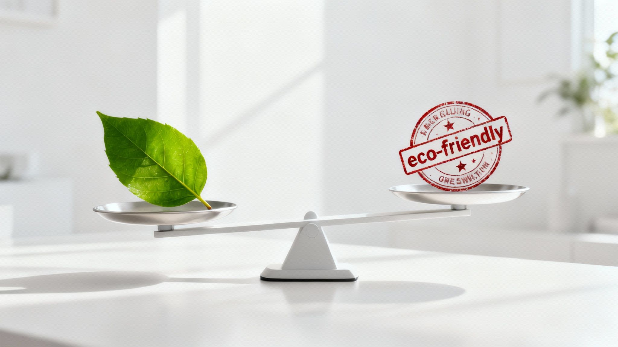 A green leaf puzzle with some pieces missing or grey, illustrating incomplete or misleading environmental claims.