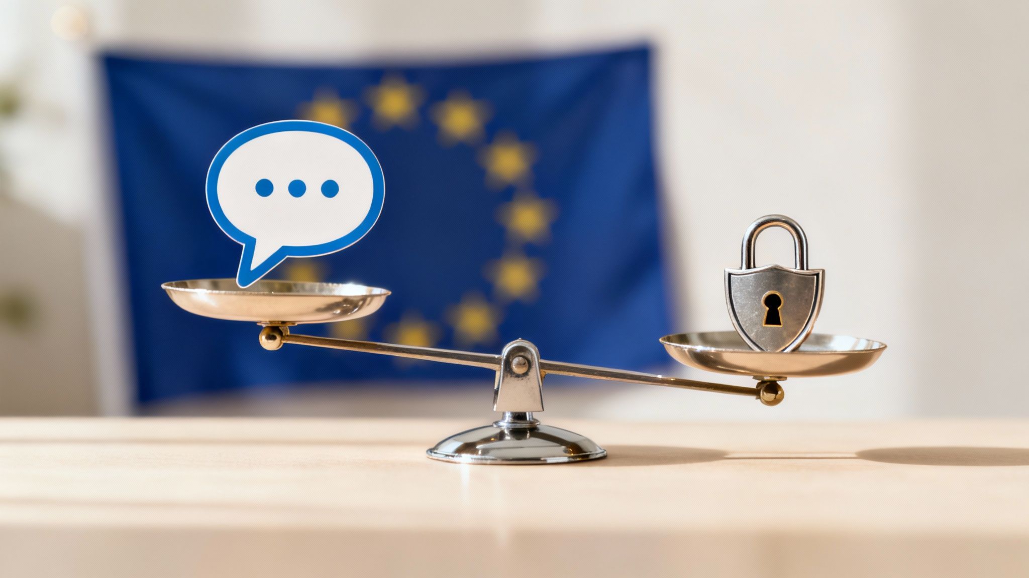 online defamation and reputation management under dutch law? 4 A set of legal scales balancing two glowing icons, one representing free speech and the other representing personal privacy.