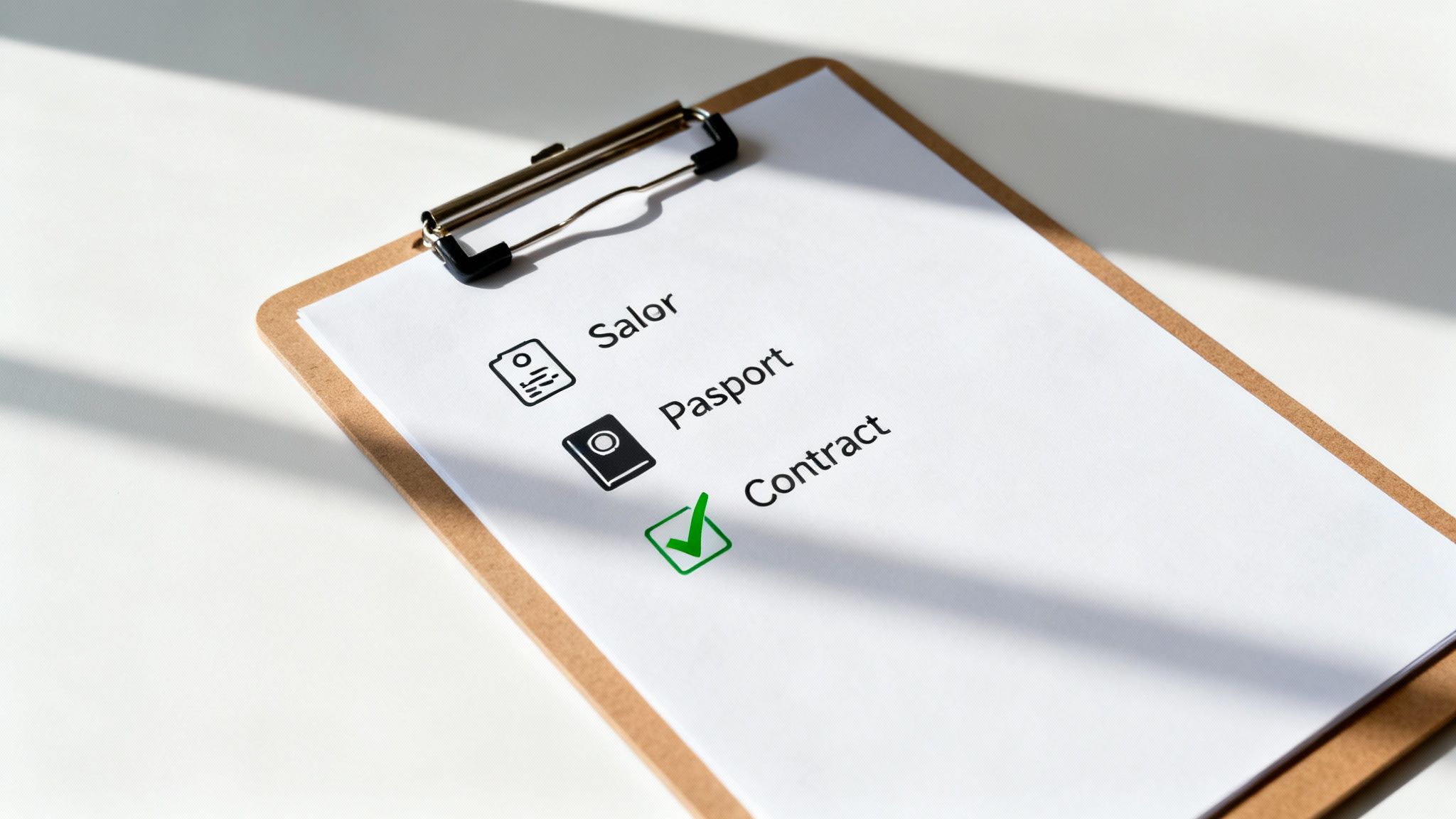 A person reviewing a checklist, symbolising the eligibility criteria for immigration.