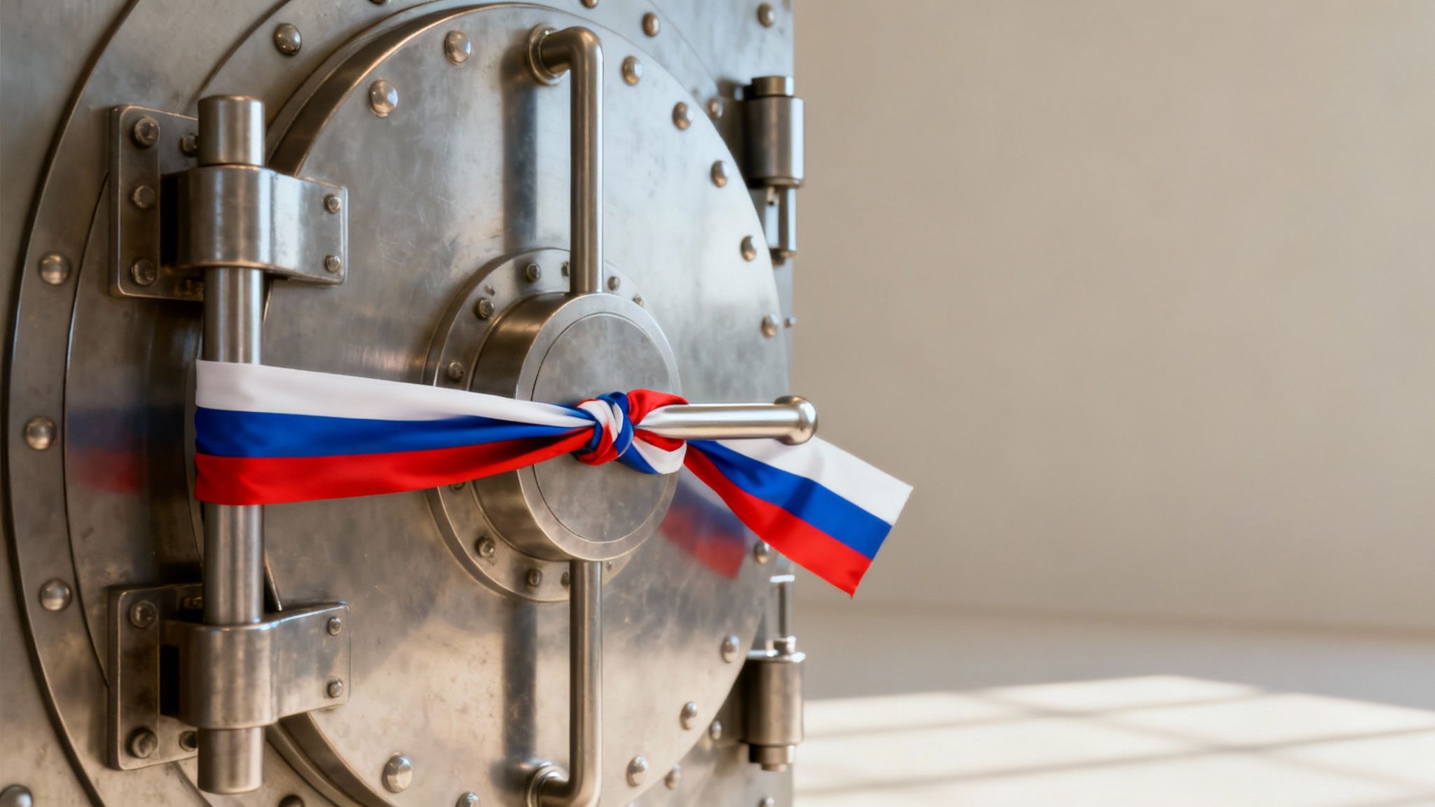 Sanctions 2025: What Businesses Must Know About Russia, Iran & China 4 A map of Russia with glowing lines indicating financial and energy sectors, symbolising targeted sanctions