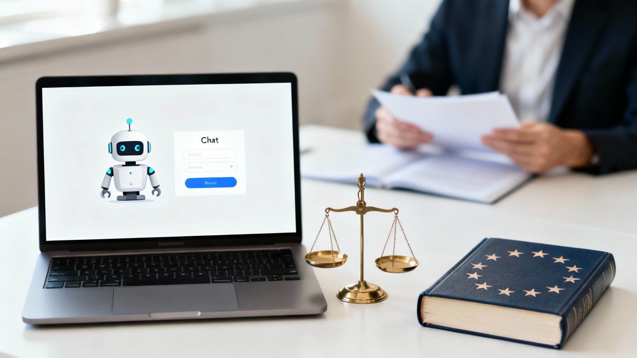 Chatbots, copyright and compliance: the legal future of AI tools 3 Gavel and a keyboard representing AI regulation and technology