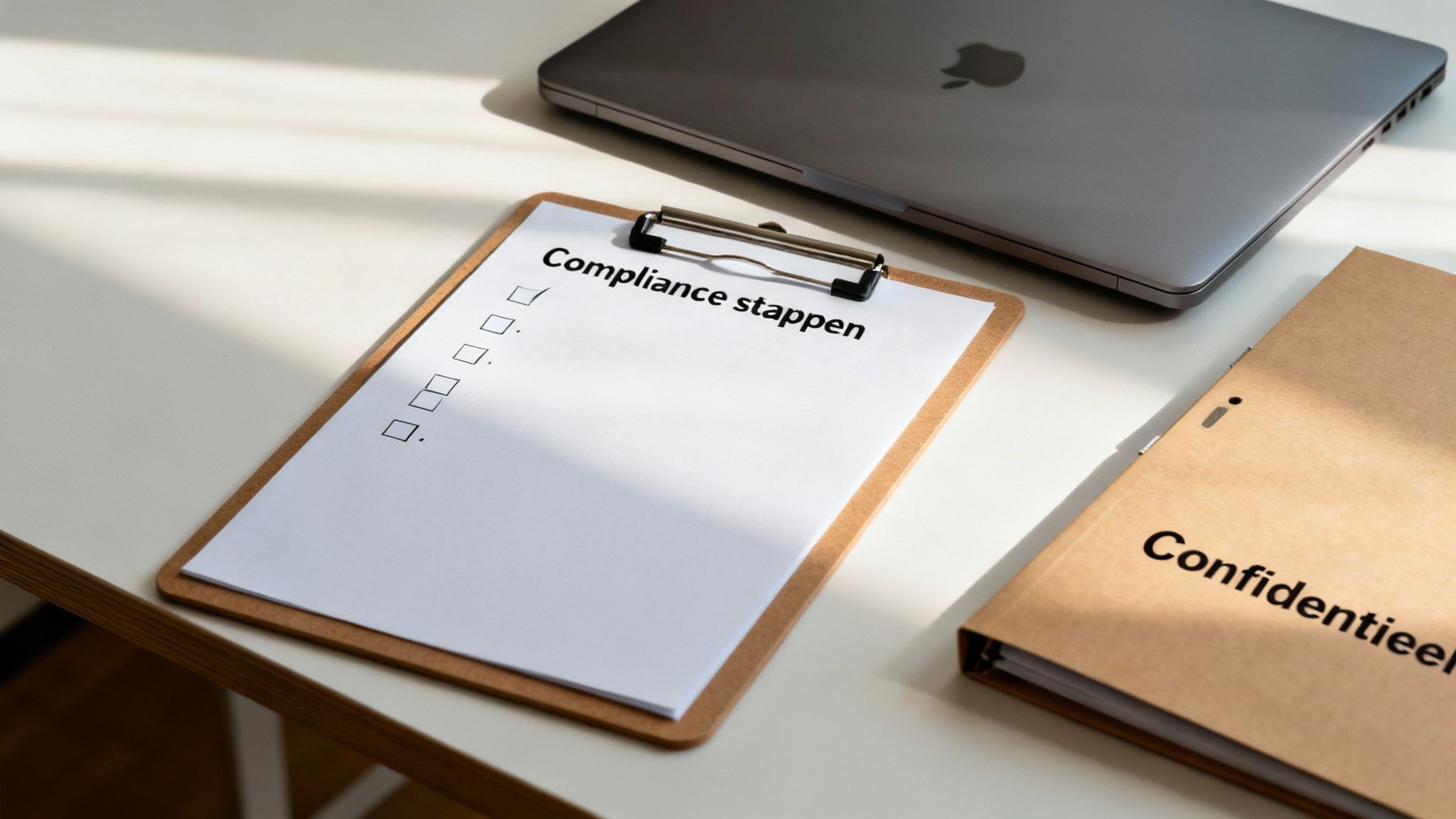 Een team van professionals werkt samen aan een planbord met checklists en notities.